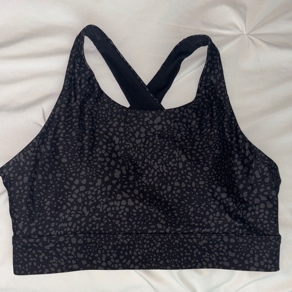 Fabletics Black/Charcoal No-Bounce High Impact Sports Bra